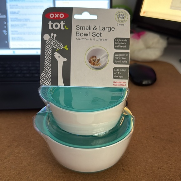 OXO Tot Small And Large Bowl Set, Teal - Picture 4 of 7